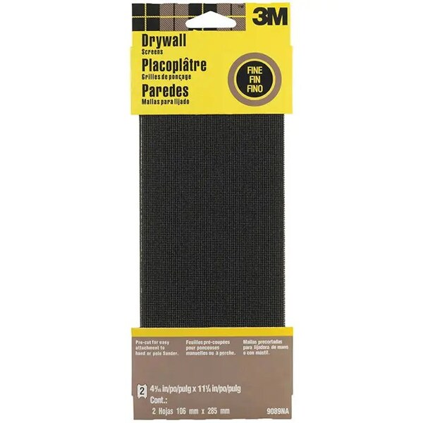 3M 4-3/8" x 11" Drywall Abrasives Sanding Screens, Fine, PK 2 - 9089