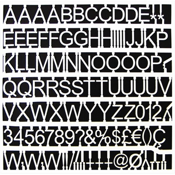 Mastervision 0.75 in. White Plastic Set of Letters, Numbers & Symbols - MA44883