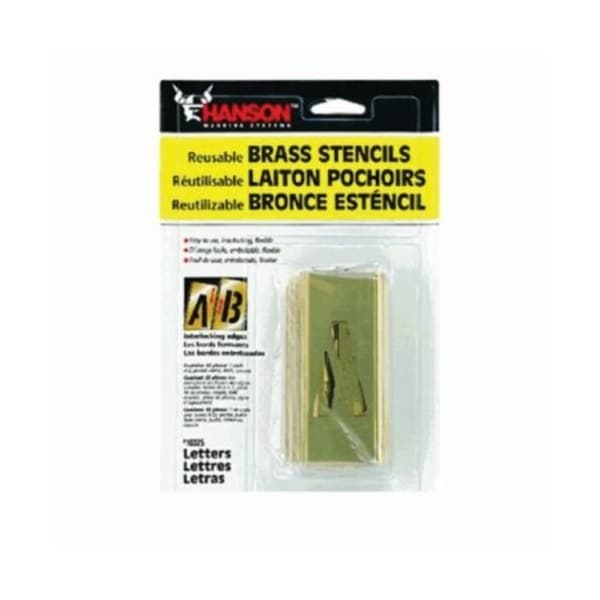 C.H. Hanson Letter Stencil Set, 33Piece Interlocking Reusable, 2 In Character Height, 28 Ga Brass, 10325 - 10325