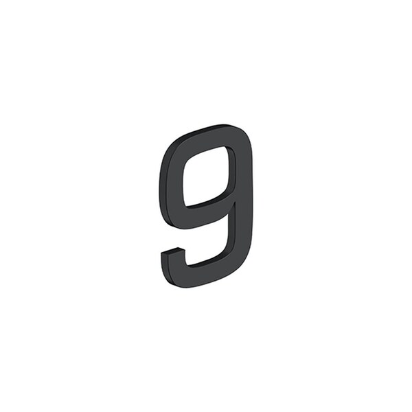 Deltana 4 House Number 9 with Risers Black Finish - RNE-9U19