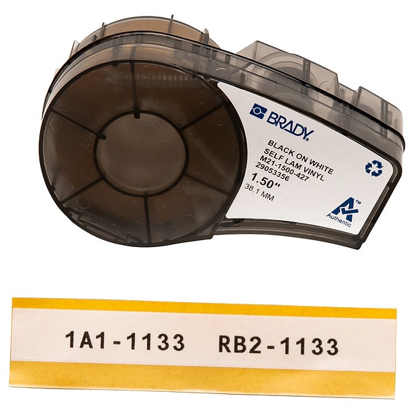 Brady Label Tape Cartridge, Black on White, Labels/Roll: Continuous - M21-1500-427