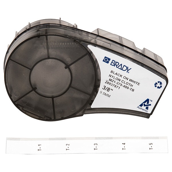 Brady Label Tape Cartridge, Black/White, Labels/Roll: Continuous - M21-375-499-TB