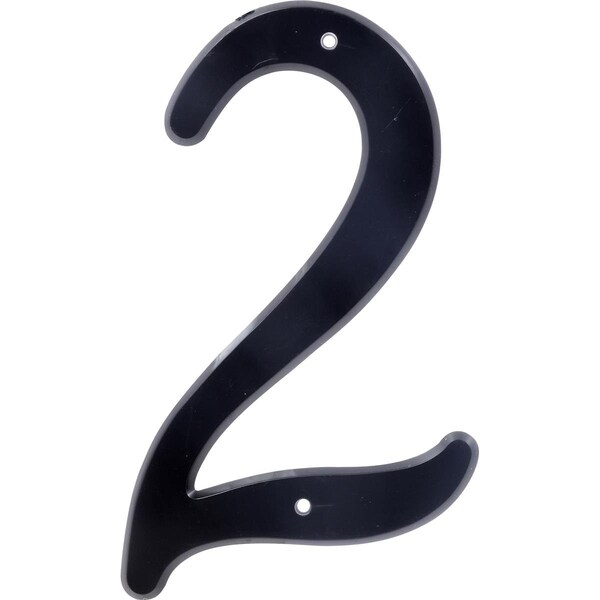 Hillman 4 in. Nail-On Black Plastic House Number - 2 -  10 Piece, 5PK - 839754
