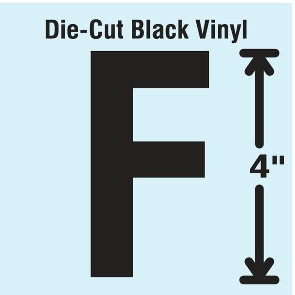 Stranco Die Cut Letter Label, F, 10 Cards, PK10 - DBV-4-F-10