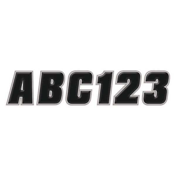 Hardline Products Number and Letter Combo Kit, Black/Silver - GBLKSI500