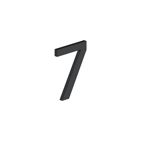 Deltana 4 House Number 7 with Risers Black Finish - RNE-7U19