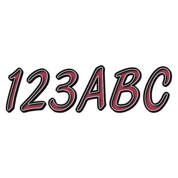 Hardline Products Number and Letter Combo Kit, Burgundy - GRUBKG400