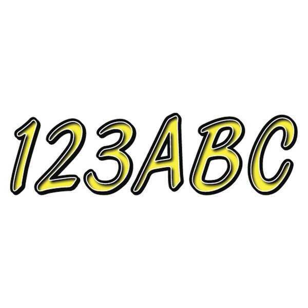 Hardline Products Number and Letter Combo Kit, Yellow, 3in H - GYEBKG400
