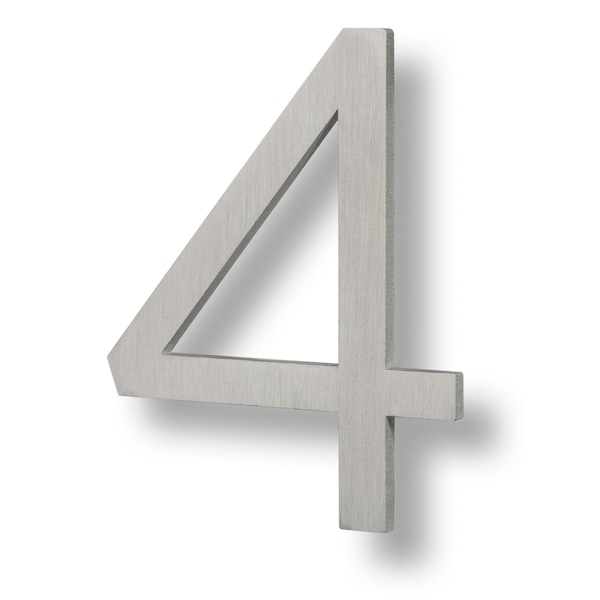 Sure-Loc Hardware Sure-Loc Hardware Floating House Number, 6, No. 4, Brushed Aluminum - HNF6-4 BA