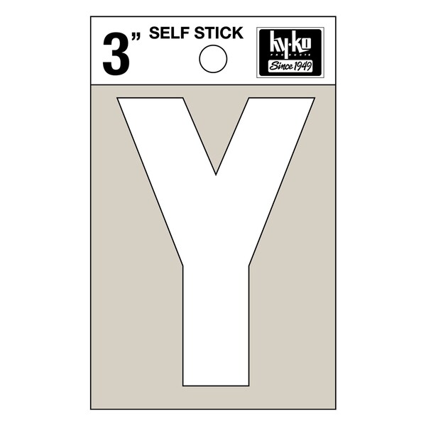 Hy-Ko 3In White Vinyl Letter Y, 10PK - A30535