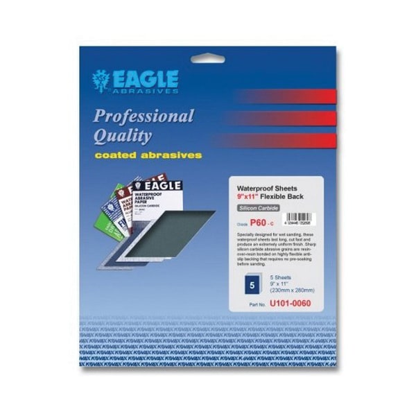 Eagle Abrasives 9' x11'  Waterproof Sheets CC -P600 J. Pak, 5PK - U102-0600