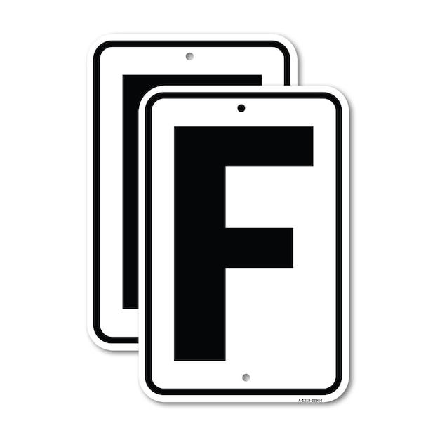 Signmission Sign with Letter F, 18'' X 24'' 2 Signs, Heavy Gauge Aluminum, 2PK - A-1824-2PACK-22954