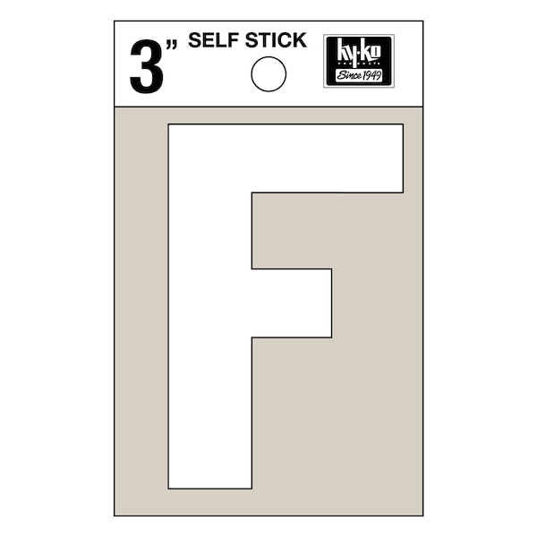 Hy-Ko 3In White Vinyl Letter F, 10PK - A30516