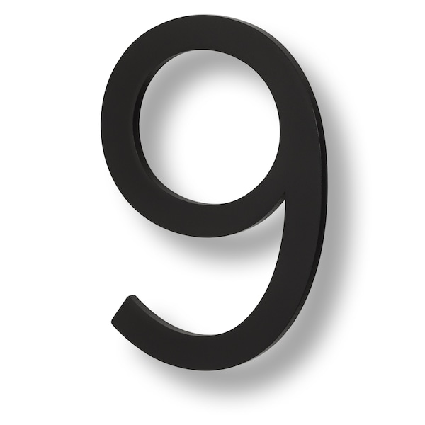Sure-Loc Hardware Sure-Loc Hardware Floating House Number, 6, No. 9, Flat Black - HNF6-9 FBL