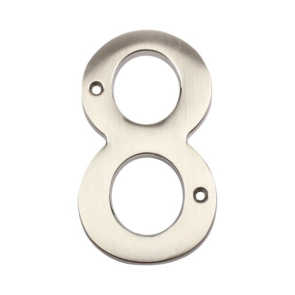 Pamex 4in Heavy Duty House Number # 8 Satin Nickel Finish - DD074S8SN