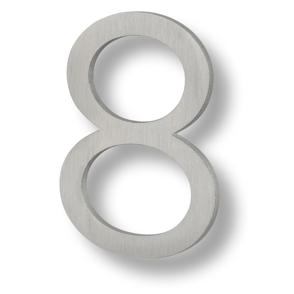 Sure-Loc Hardware Sure-Loc Hardware Floating House Number, 6, No. 8, Brushed Aluminum - HNF6-8 BA