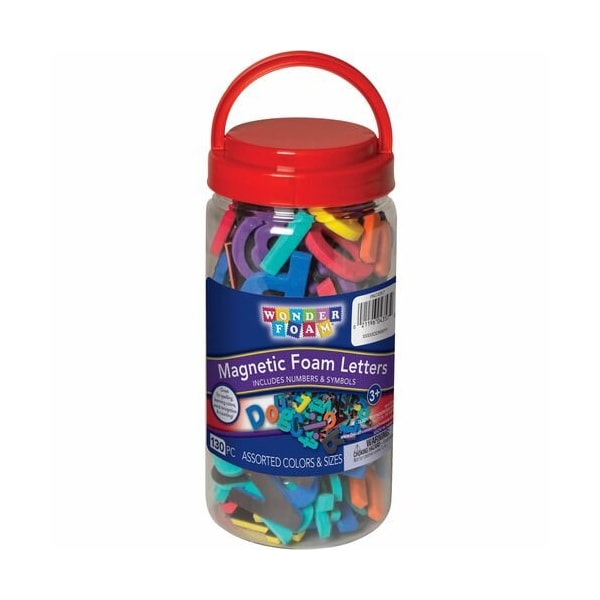 Pacon Letters/Numbers, Magnetic. w/Jar, 1-1/2-1in, AST - PAC4357