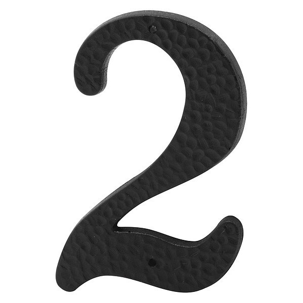 Primeline Tools 3 in. House Number 2, Plastic, Black with Nails (2 Pack) - MP5033