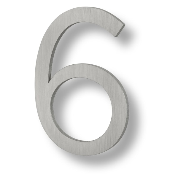 Sure-Loc Hardware Sure-Loc Hardware Floating House Number, 6, No. 6, Brushed Aluminum - HNF6-6 BA