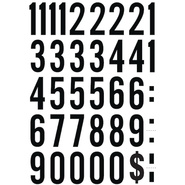 Hy-Ko 2In Black/White Numbers/Symbols, 10PK - A02070