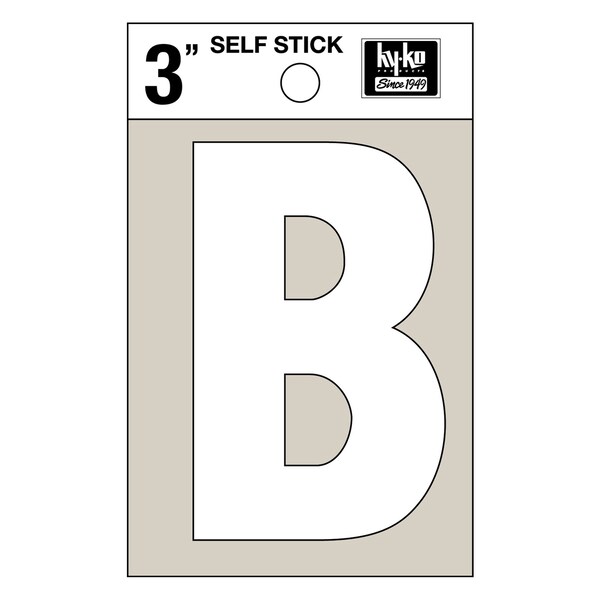 Hy-Ko 3In White Vinyl Letter B, 10PK - A30512