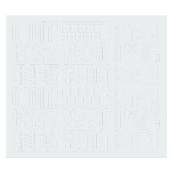 Hy-Ko 4In Low Tac White Numbers/Letters/Symbols, 10PK - A00260