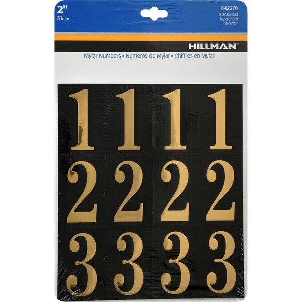 Hillman HILLMAN 2 in. Gold Vinyl Self-Adhesive Number Set 0-9 32 pc - 842270