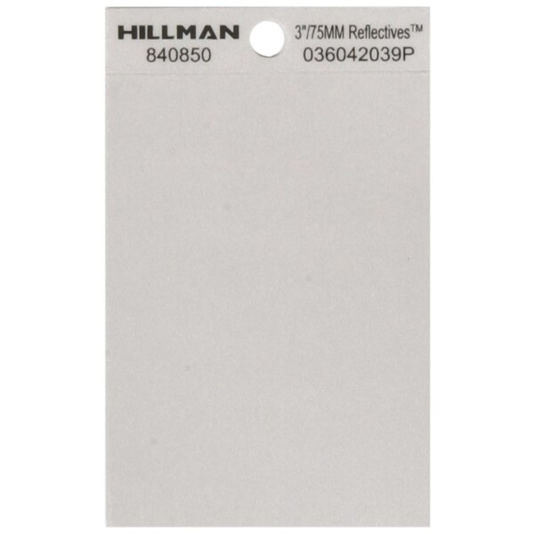 Hillman HILLMAN 3 in. Reflective Black/Silver Vinyl Self-Adhesive Special Character Blank 1 pc - 840850