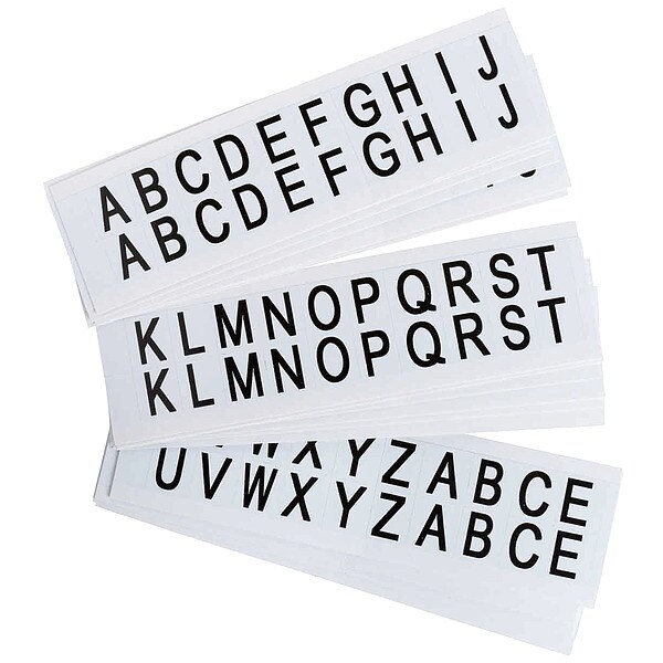 Brady Label, A Thru Z, 3/4 In. H, Blk On Wht, PK25 - 9712-LTR KIT