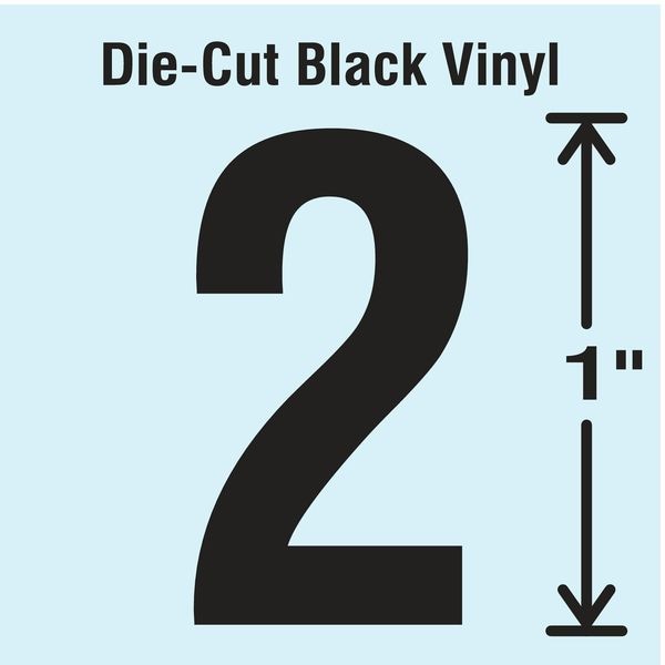 Stranco Die Cut Number Label, 2, 10 Cards, PK10 - DBV-1-2-10