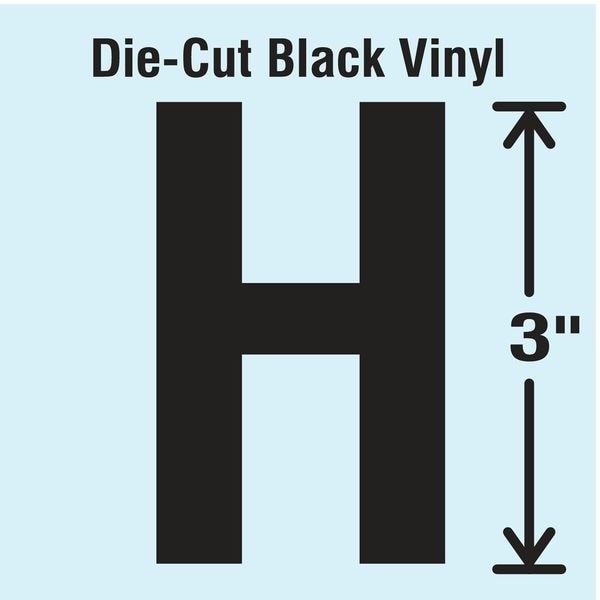 Stranco Die Cut Letter Label, H, 10 Cards, PK10 - DBV-3-H-10