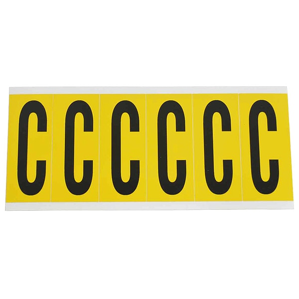 Brady Letter Label, C, 1-1/2 in. W x 3-1/2 in. H - 1550-C