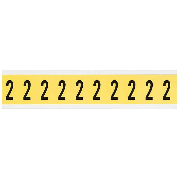 Brady Number Label, 1in.H Character, Vinyl Cloth - 3430-2