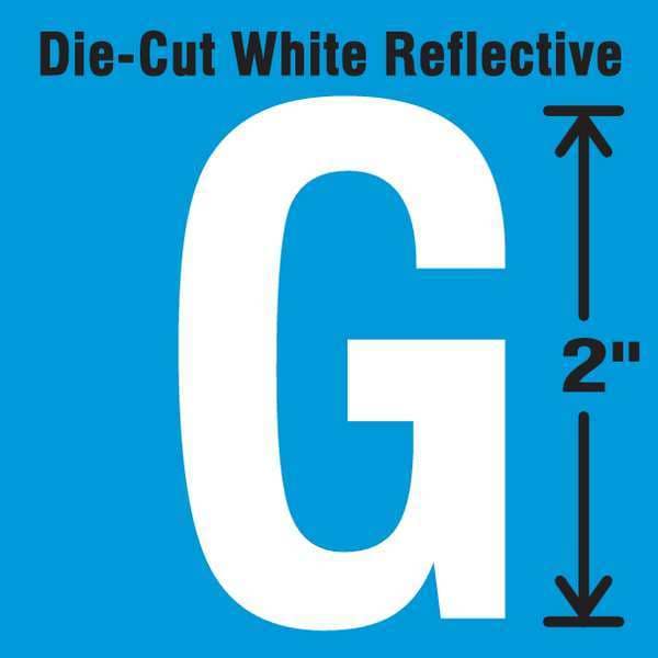 Stranco Die-Cut Refl. Letter Label, G, 2In H, PK5 - DWR-2-G-5