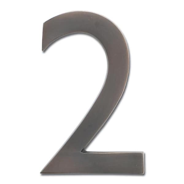 Architectural Mailboxes Brass 4 inch Floating House Number Dark Aged Copper 2 - 3582DC-2