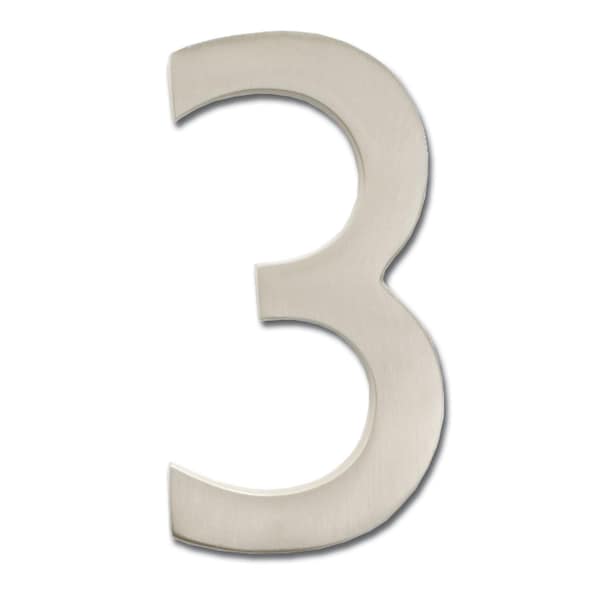 Architectural Mailboxes Brass 5 inch Floating House Number Satin Nickel 3 - 3585SN-3