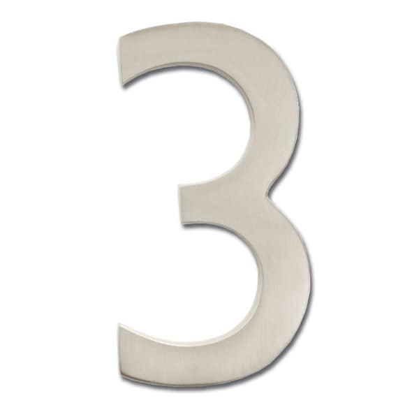 Architectural Mailboxes Brass 5 inch Floating House Number Satin Nickel 3 - 3585SN-3