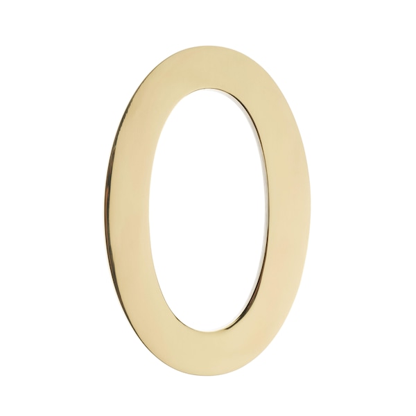 Architectural Mailboxes Brass 4 inch Floating House Number Polished Brass 0 - 3582PB-0