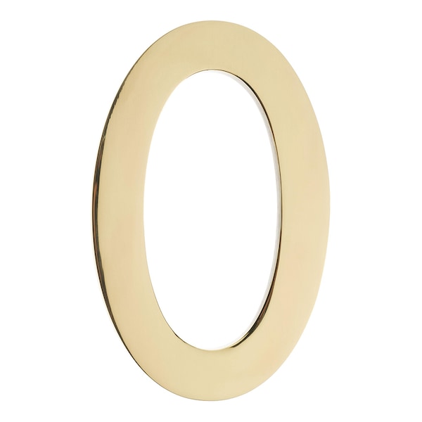 Architectural Mailboxes Brass 4 inch Floating House Number Polished Brass 0 - 3582PB-0