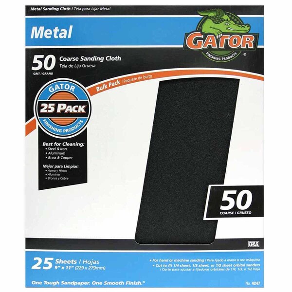 Gator Grit Gator 11 in. L X 9 in. W 50 Grit Emery Sanding Cloth 1 pk - 3292