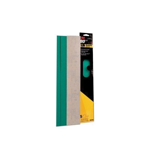 3M 3M Green Corps File Sheet, 32230, 2-3/4 in x 16-1/2, 80 grit, 5PK - 7000120009