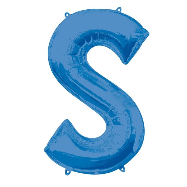 Anagram 35 in. Letter S Shape Foil Balloon Blue - 86465