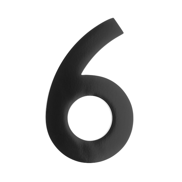 Architectural Mailboxes Brass 4 inch Floating House Number Black 6 - 3582B-6