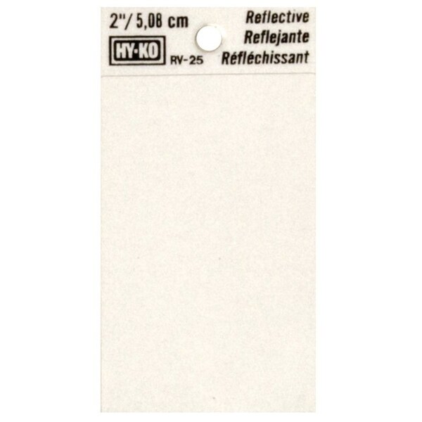 Hy-Ko Reflective Sign, Character: Blank, 2 in H Character, Black Character, Silver Background, Vinyl - RV-25/BLNK