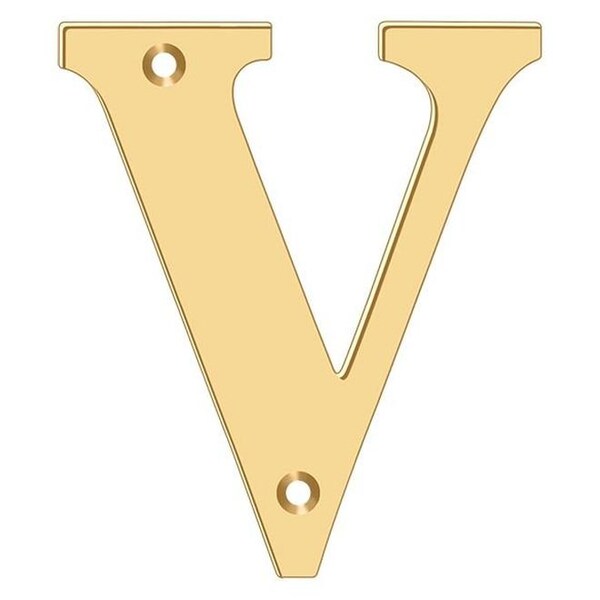 Deltana Residential Letter V Lifetime Brass 4" - RL4V-CR003