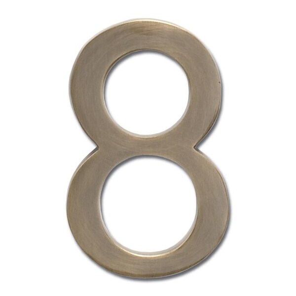 Architectural Mailboxes Brass 5 inch Floating House Number Antique Brass 8 - 3585AB-8