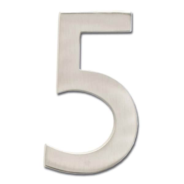 Architectural Mailboxes Brass 5 inch Floating House Number Satin Nickel 5 - 3585SN-5