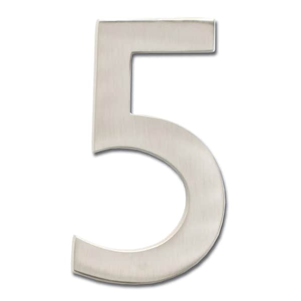 Architectural Mailboxes Brass 5 inch Floating House Number Satin Nickel 5 - 3585SN-5