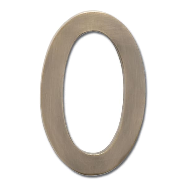 Architectural Mailboxes Brass 5 inch Floating House Number Antique Brass 0 - 3585AB-0