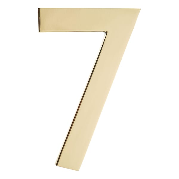Architectural Mailboxes Brass 4 inch Floating House Number Polished Brass 7 - 3582PB-7